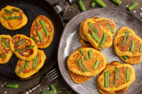 Potato Fritters with Green Beans