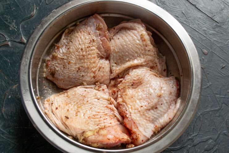 Chicken In Marinade Marinated chicken coated in olive oil and spices