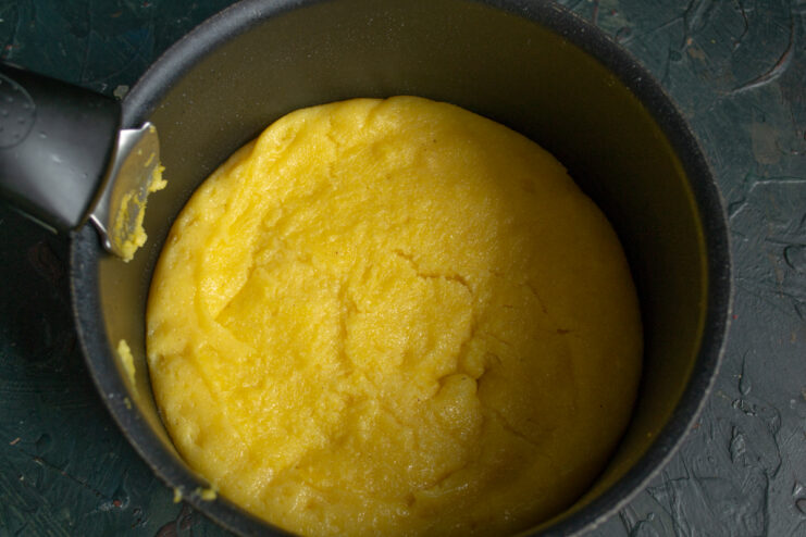 Cooling The Polenta Polenta setting and cooling inside a pot