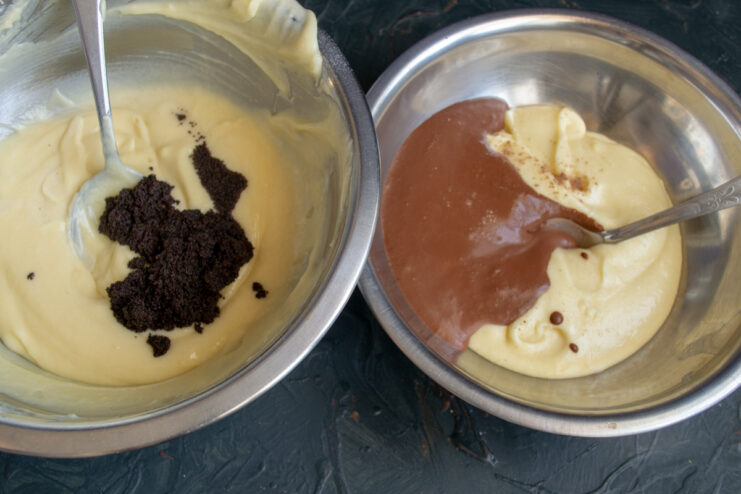 Two Types Of Batter Dividing the batter into two portions: poppy seed and cocoa