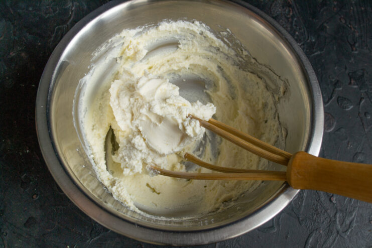 A smooth and fluffy whipped mixture of butter and ricotta.