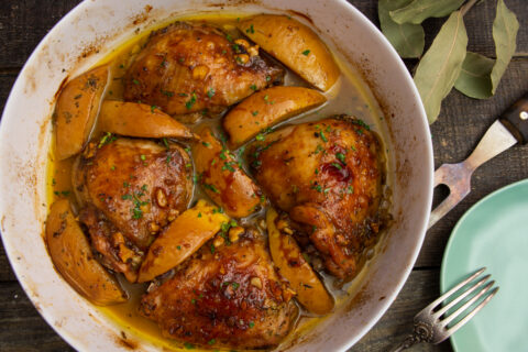 Oven-Baked Chicken with Quince