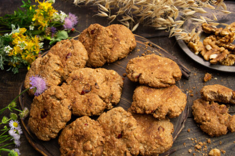 Oatmeal Cookies with Walnuts and Flaxseed Meal