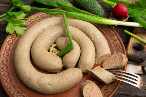 Homemade Chicken Liver Sausage in Natural Casings