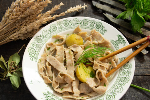 Homemade Whole Grain Rye Noodles