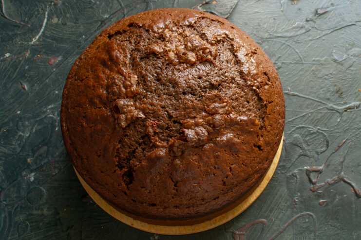 Freshly Baked Sponge Baked chocolate sponge cake cooling