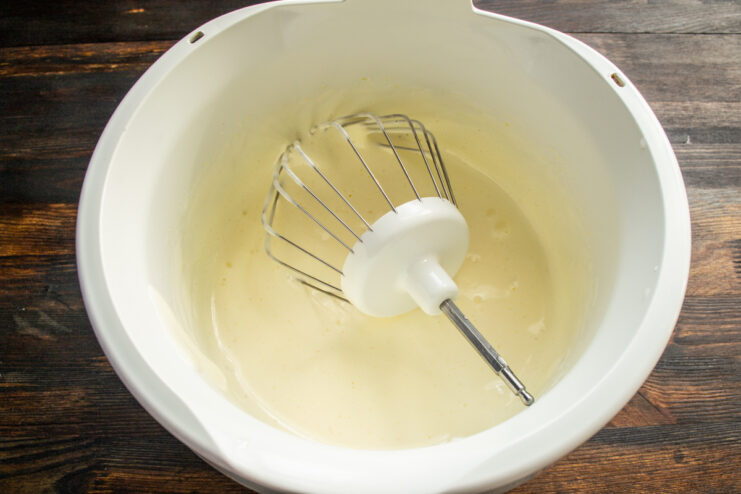 Whipped Egg Mixture Eggs and sugar beaten to a thick, pale, and fluffy foam