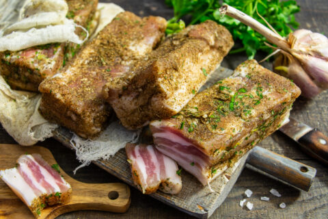 Salt-Cured Pork Belly with Garlic and Parsley
