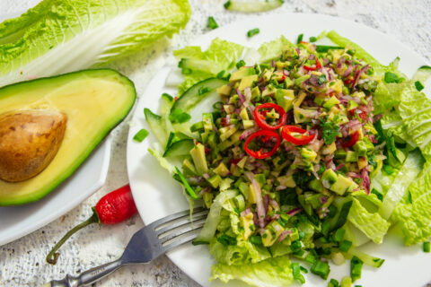 Napa Cabbage Salad with Guacamole